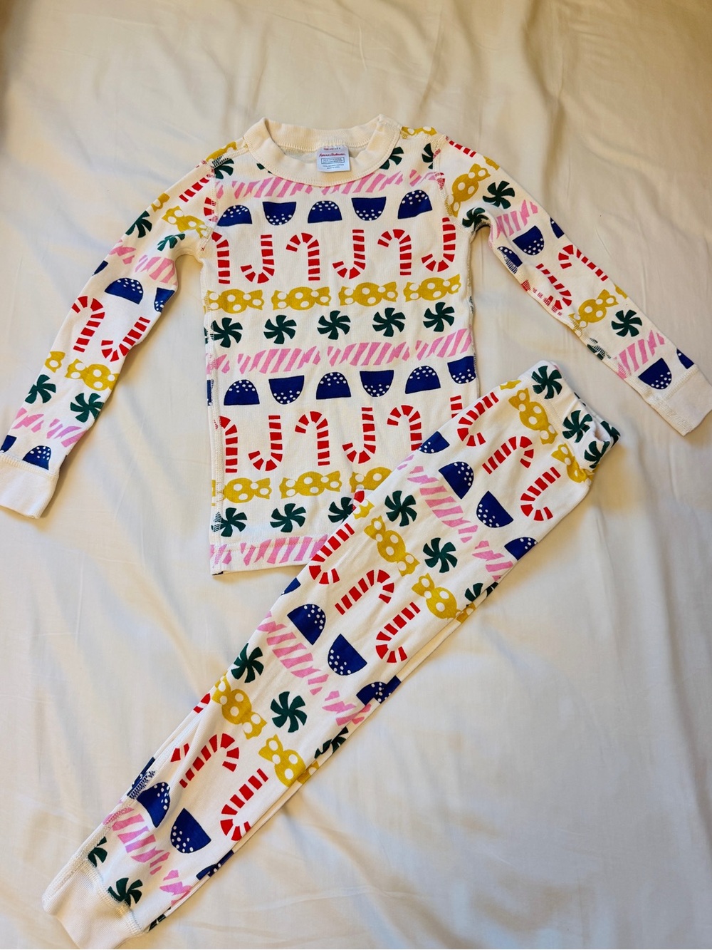 Like New - Hanna Andersson Kids Pajama Set – Holiday Candy Print – US 4 (100cm)